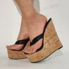 LAIGZEM Damen-Sandalen, Flip-Flop, Plattform, Keile, offene Zehen, Pumps, Damen-Kunstleder, Damenschuhe, Damen, große Größe 38, 41 42, 45, 48