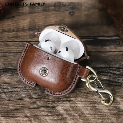Geeignet für Airpods4 Kopfhörerhülle aus Leder mit Druckknopf, All-Inclusive-Anti-Fall-Apple-Bluetooth-Kopfhörer-Schutzhülle Image