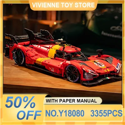 Neue High-Tech Y18080 Rot Super Racing Sport Fahrzeug F1 Auto Modell Bausteine Bildungs Ziegel DIY Spielzeug Weihnachten geschenke Image