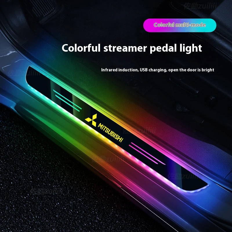 Soglia LED senza fili per auto Mitsubishi Outlander L200 Lancer EX Pajero RALLIART Colt Triton Delica Galant ASX Evolution X