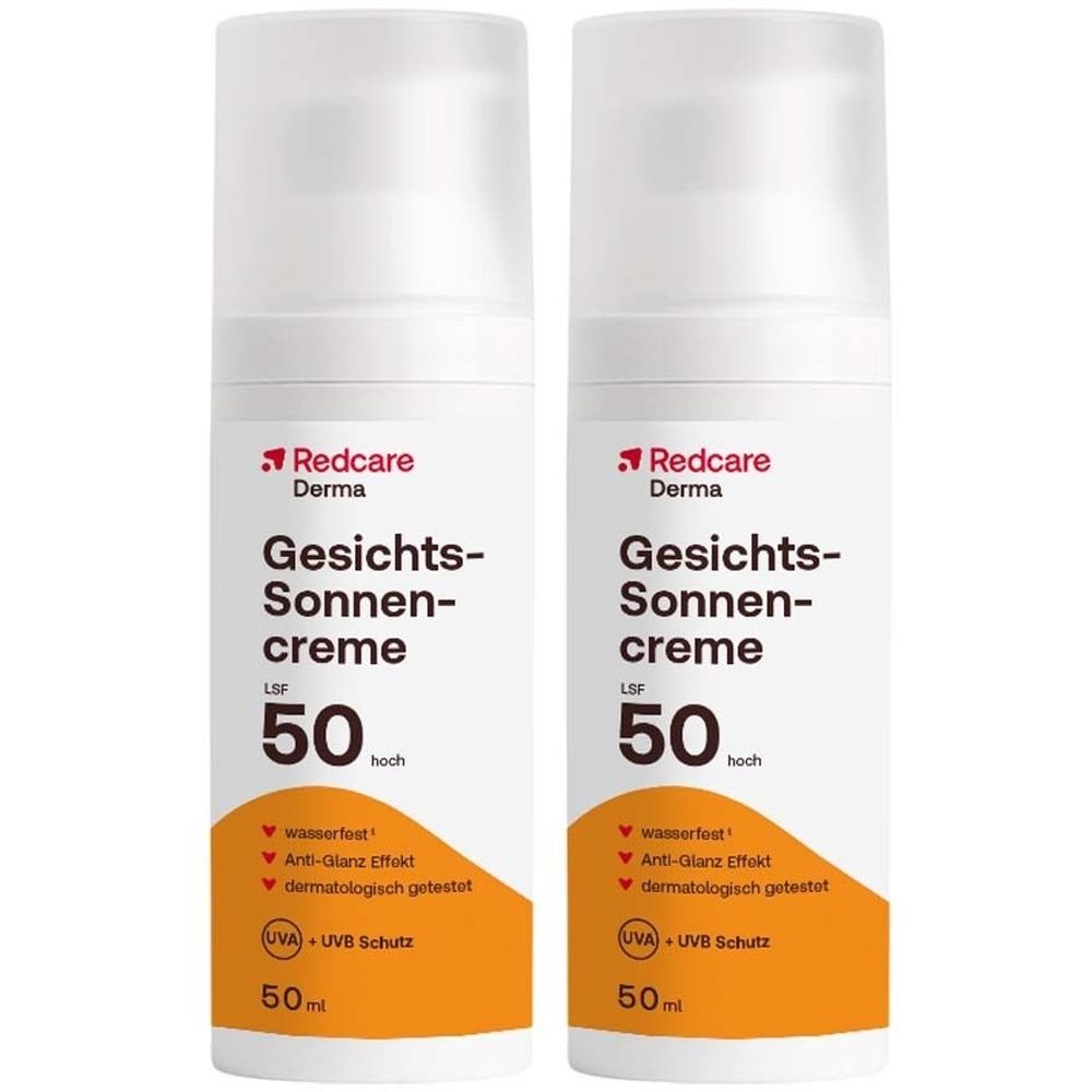 Redcare Derma Crema solare viso SPF 50 2x50 ml