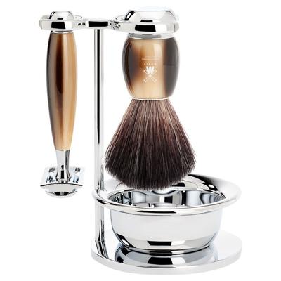 Mühle VIVO 3-teiliges Rasierset Black Fibre, mit Rasierhobel, Griffmaterial Edelharz, hornbraun Herren Image