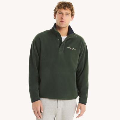 Nautica Men's Nautex Fleece Mock-Neck Pullover Galley Green, M