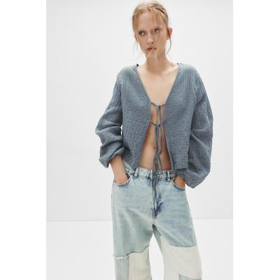 Puff Sleeve Blouse With Ties