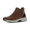 Chelseaboots GABOR ROLLINGSOFT, Damen, Gr. 37, braun (cognac), Veloursleder, Elastischer Einsatz, sportlich, Schuhe, Plateau, High Top-Sneaker, Schnürschuh mit Grip-Profil