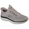 Slip-On Sneaker SKECHERS "SUMMITS", Herren, Gr. 47,5, schwarz (taupe, schwarz), Textil, casual, Schuhe, Freizeitschuh, Schnürschuh mit Memory Foam