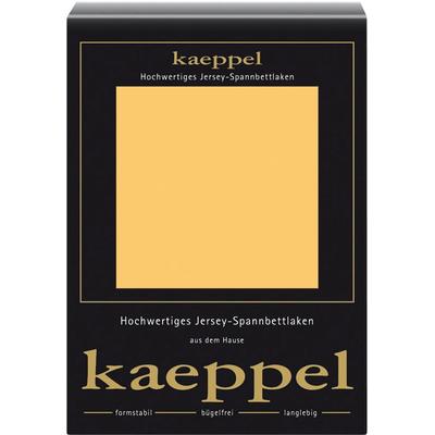 Spannbettlaken KAEPPEL "Single Jersey Mako Cotton", gelb (mais), B:180-200cm L:200cm, Jersey, Obermaterial: 100% Baumwolle, Laken, Bettlaken aus 100% Baumwolle Image