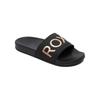 Sandale ROXY "Slippy Ii", Gr. 8,5(39), schwarz (schwarz, m gold), Obermaterial: 100% Synthetikmaterial / Futter: 100% Textil / Außensohle: 100% EVA, Schuhe