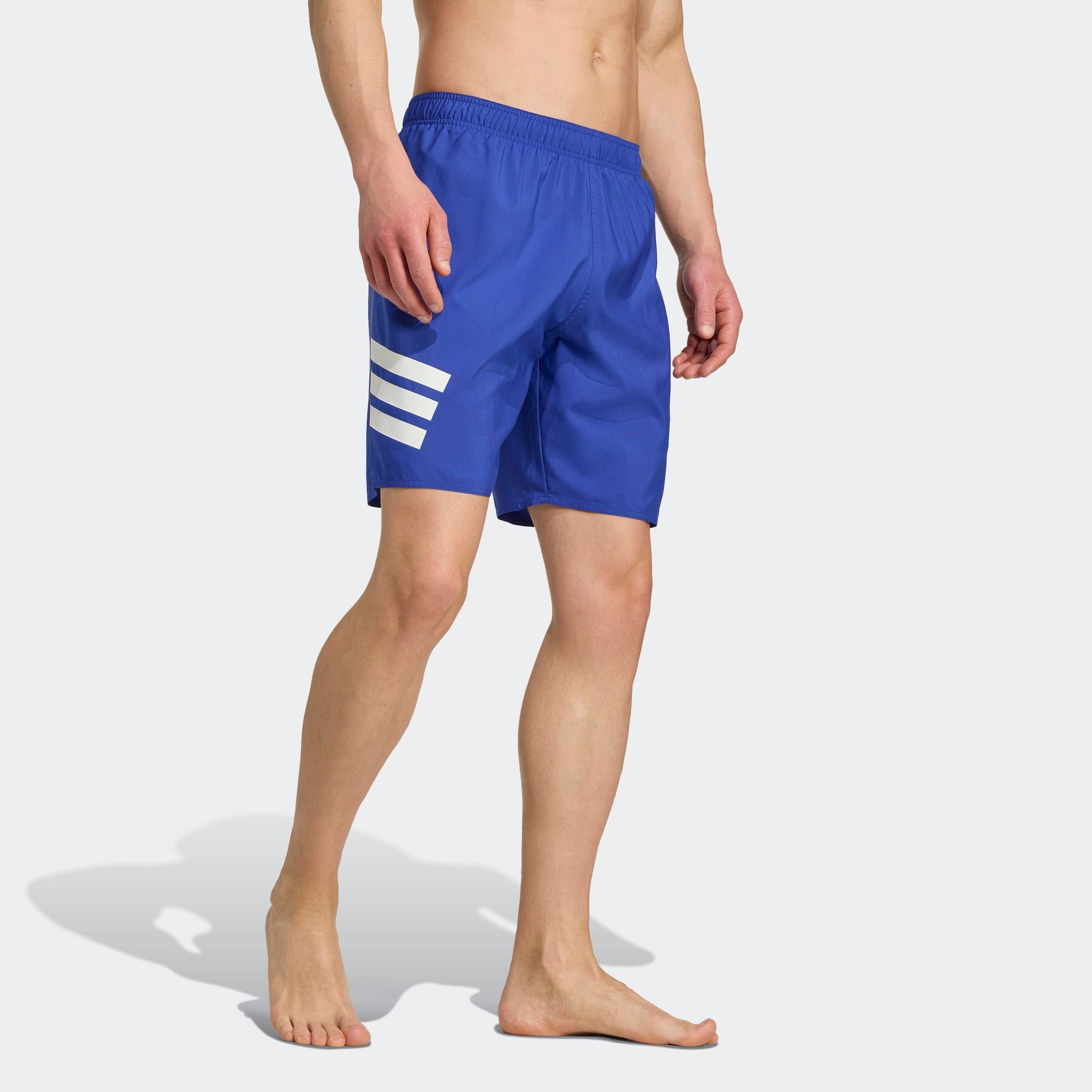 Badeshorts ADIDAS PERFORMANCE "ICON 3S SH 8IN", Herren, Gr. S, N-Gr, weiß (semi lucid blau, weiß), Obermaterial: 100% Polyester, Badehosen Image