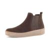 Chelseaboots GABOR, Damen, Gr. 43, braun (dunkelbraun), Veloursleder, unifarben, sportlich, Schuhe, Plateau, Stiefelette, Schlupfschuh mit dezenten Kontrastnähten