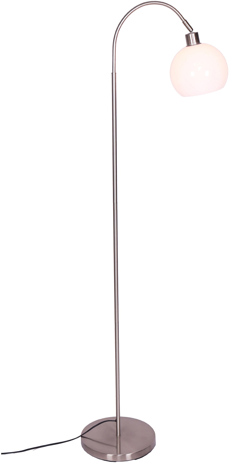 SALESFEVER Stehlampe "Pepe", weiß (weiß, chromfarben), 1, Ø 20cm H: 153cm, Leuchten, Gestell aus Metall, Bogenlampe
