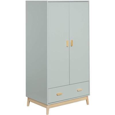 Mobili Rebecca - Kleiderschrank Kala 175x80x55 mdf Kiefer Aquagrün Braun Skandinavisch Zu Montieren Image
