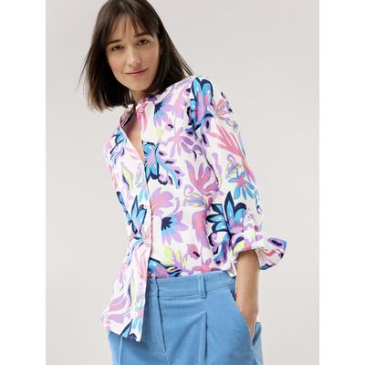 Walbusch Damen Stehkragen Bluse Feel Good Lila geblümt Image
