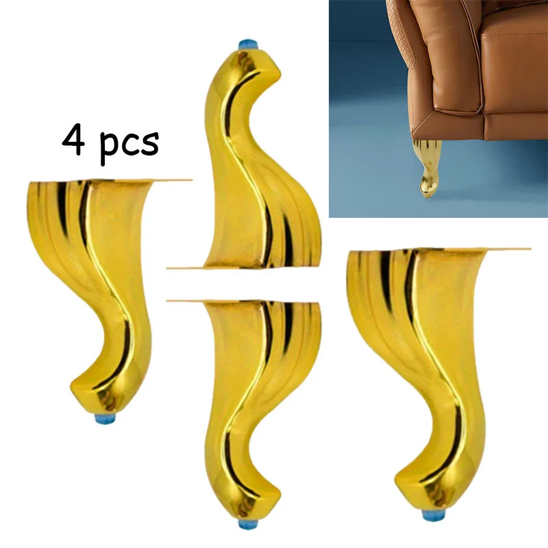 4 pièces bricolage Style européen raccords de quincaillerie pieds de meubles en métal commode armoire remplacement canapé armoires lit meuble TV pieds