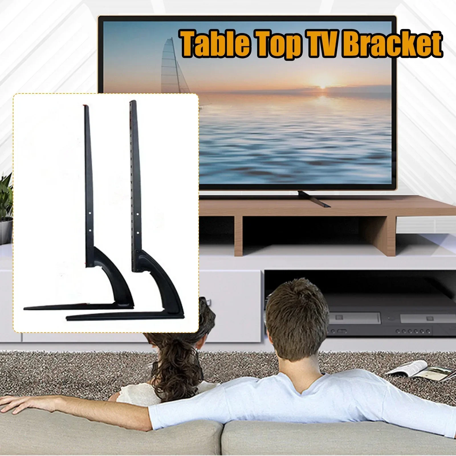Base de meuble TV universelle pour écran plat LCD Plasma 32 à 70 pouces, support de montage pour moniteur réglable en hauteur, charge jusqu