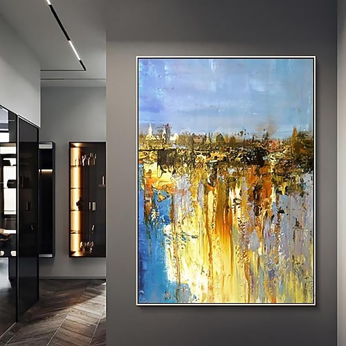 handgemachtes Ölgemälde auf Leinwand, Wandkunst, Dekoration, modern, grün, abstrakt, für die Inneneinrichtung, gerollt, rahmenlos, ungedehntes Gemälde Image