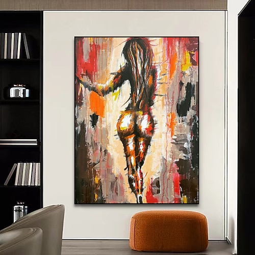 handgemachtes Ölgemälde auf Leinwand, Wandkunst, Dekoration, abstrakte Figur, sexy nackte Mädchenrückseite für Heimdekoration, gerollt, rahmenlos, ungedehntes Gemälde Image