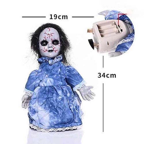Hässliche Puppen, Gruselpuppe für Halloween, sprachaktivierte, batteriebetriebene Gruselpuppen, Halloween-Requisite für Partys im Spukhaus