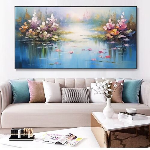 handgemachtes Ölgemälde Leinwand Wandkunst helle neue Dekoration Wald Sonnenaufgang Landschaft für Wohnkultur gerollt rahmenloses ungedehntes Gemälde Image