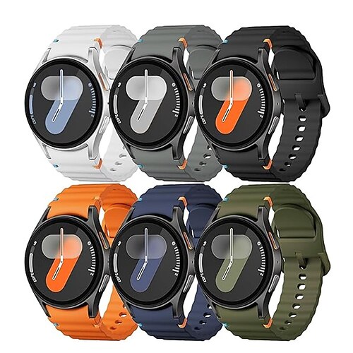 6er Pack Uhrenarmband für Samsung Galaxy Watch 7/6/5/4 40/44mm, Watch 5 Pro 45mm, Watch 6 Classic 43/47mm, Watch 4 Classic 42/46mm Silikon Ersatz Gurt Niedlich Sportarmband Armband Image