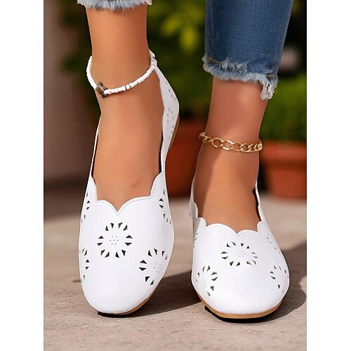 Rosafarbene Damen-Ballerinas aus Kunstleder mit Cut-outs – Freizeitschuhe für Gartenpartys und Komfort im Alltag Image