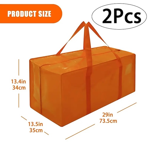 2er-Pack große Umzugstaschen mit seitlichen Griffen und Etikettentasche, robuste Aufbewahrungstaschen für Kleidung, Studentenwohnheim, Reisen, Unterbettaufbewahrung und Umzugsutensilien, 6 Image
