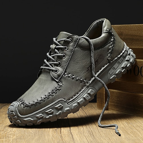 Robuste Outdoor-Wanderschuhe für Herren – langlebige Anti-Rutsch-Sohle mit handgenähten Details für Trekking, Camping und Freizeit Image