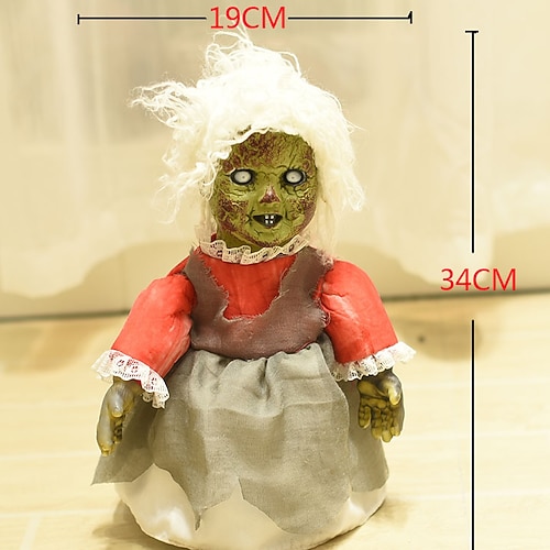 Hässliche Puppen, Gruselpuppe für Halloween, sprachaktivierte, batteriebetriebene Gruselpuppen, Halloween-Requisite für Partys im Spukhaus