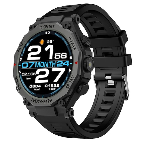 Neue 1,52 männer sport outdoor fitness led taschenlampe blue tooth call smart watch herz rate gesundheit stimme assistent sos smartwatch Image
