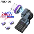 Adattatore magnetico ANKNDO da 240 W, adattatore da Typec a Lightning adatto per ricarica rapida Xiaomi e Apple, adattatore girevole