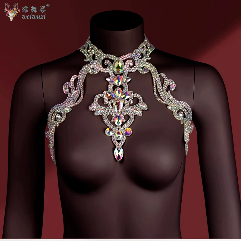 Bauchtanz-Halskette, Leistung, handgefertigte Accessoires, orientalischer Tanz, weiblich, High-End-Beruf, Wettbewerb, Diamantkette Image