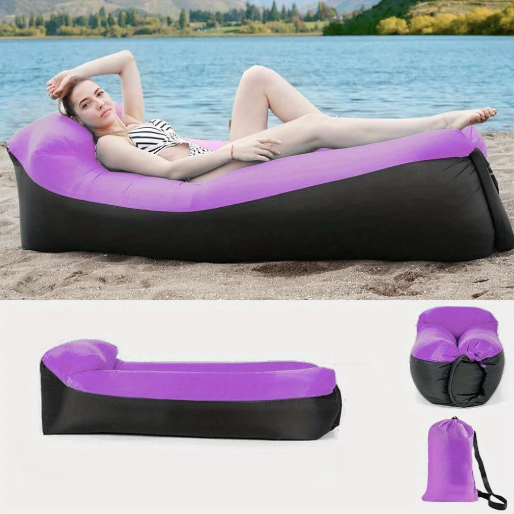 Aufblasbares Luftsofa, Kopfstütze, Design, Hängematte, wasserdicht, Anti-Luft-Leckbeutel, Couch, Luftstuhl für Strandwandern im Freien