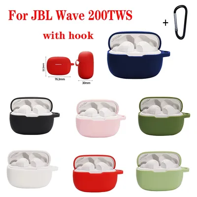 Für JBL Welle 200 TWS Fall Einfarbig Kopfhörer Abdeckung fundas für jbl200 Weiche Stoßfest Silikon kopfhörer Zubehör Image