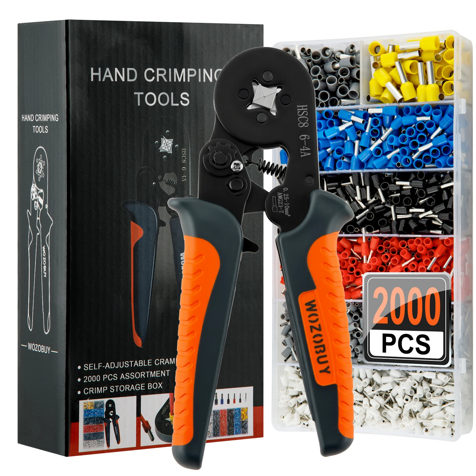 Aderendhülsen-Crimpzange, Hexagon-Aderendhülsen-Crimper, Aderendhülsen-Kit, Aderendhülsen-Kit, selbsteinstellende Anschluss-Crimper
