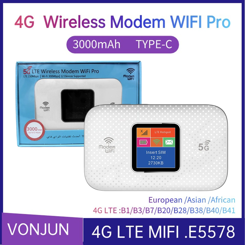 4G/5G Mobile WIFI Router 150Mbps 4G LTE Wireless Router Mit Sim Karte Slot tragbare Tasche MiFi Modem Auto Mobile Wifi Hotspot Image