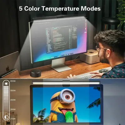 Computer Monitor Screen Light Bar Eye-Care Stepless Dimming Lighting Table Lamp LED Desk Lamp Monitor Light Bar for Work Gaming