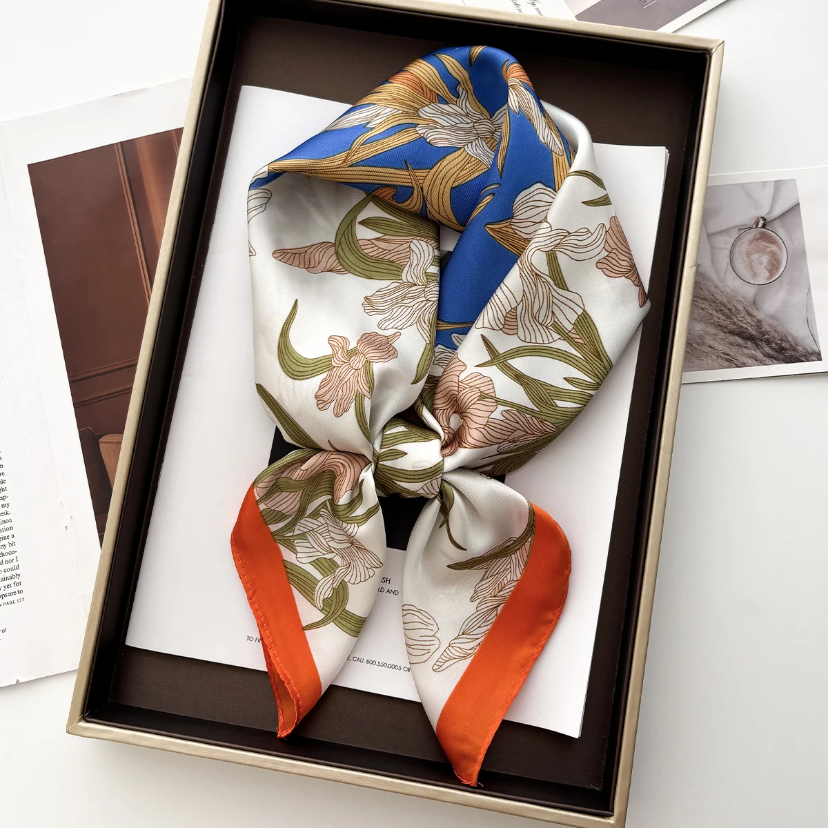 70*70cm Koreanische Version Platz Schals Frauen Mode Obst Druck Kopftuch Foulard Bandana Weibliche Hijab Weiche Halstuch schmücken Image