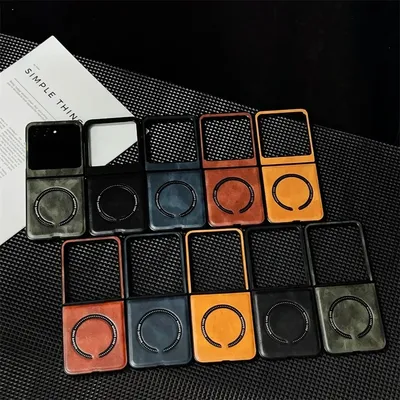 Magnetic Retro Leather Phone Case for Motorola Razr Shockproof Protective Cover - Accessory for Motorola 60 50 Ultra Models