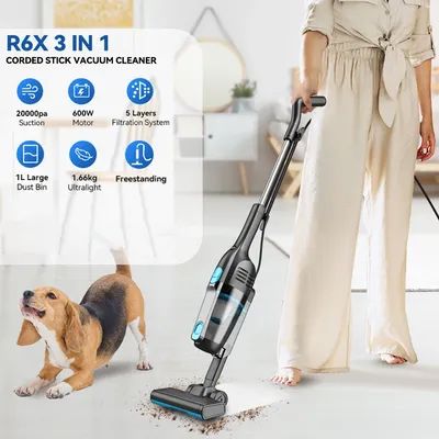R6X-Staubsauger mit Kabel, 5 m langes Kabel, 3-in-1, leichter Stabstaubsauger mit Kabel für die Hausreinigung Image