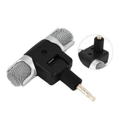 Mic Microphone for Phone Stereo Microphone Stereo Microphone Mic 3.5mm Gold plating Plug Jack for Andriod Phones iPhones