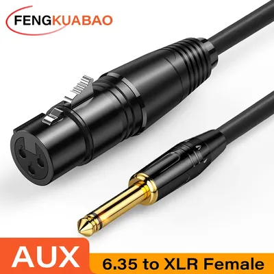 AUX 6.5 6.35mm to XLR Cable Microphone Audio Cord Electronic Guitar 3Pin XLR to 6.5mm AUX Cable for Mixer Speaker Amplifier