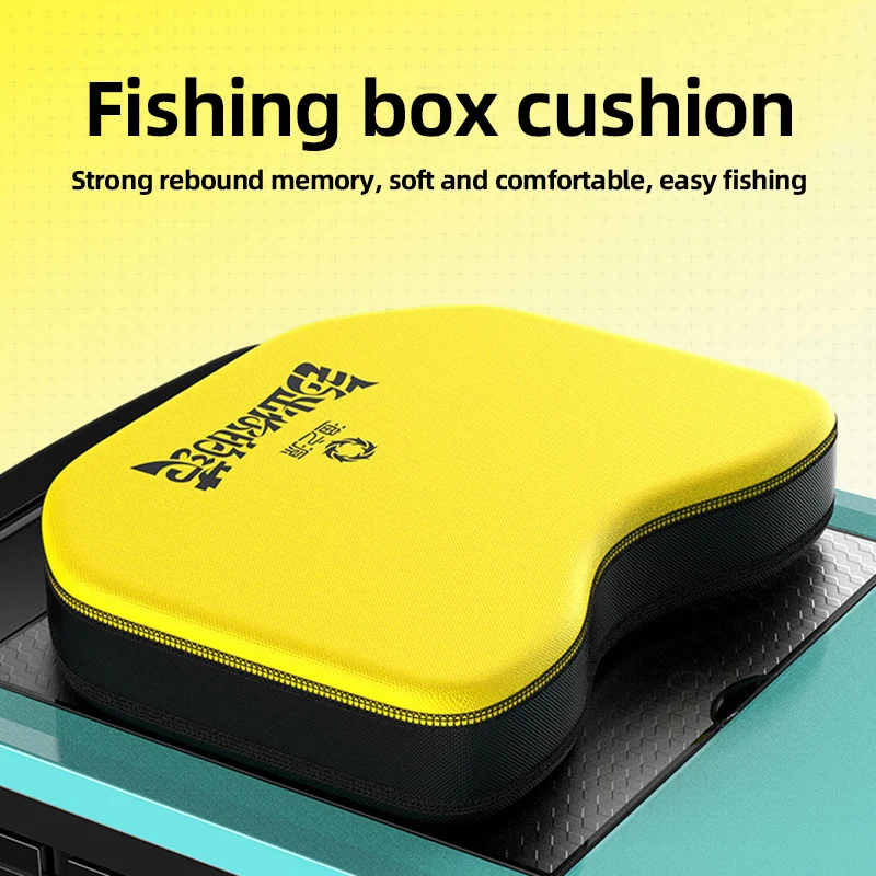 Angelbox-Sitzkissen, verdickt, atmungsaktiv, hohe Dichte, Elastizität, bequem, weich, Outdoor-Angelstuhl, starker Saugnapf Image