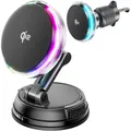 Caricabatterie da auto Qi2 15W Mag-Safe con ventola di raffreddamento Aspirazione Supporto magnetico wireless su presa d'aria/dispositivo/parabrezza per iPhone 16 15 14