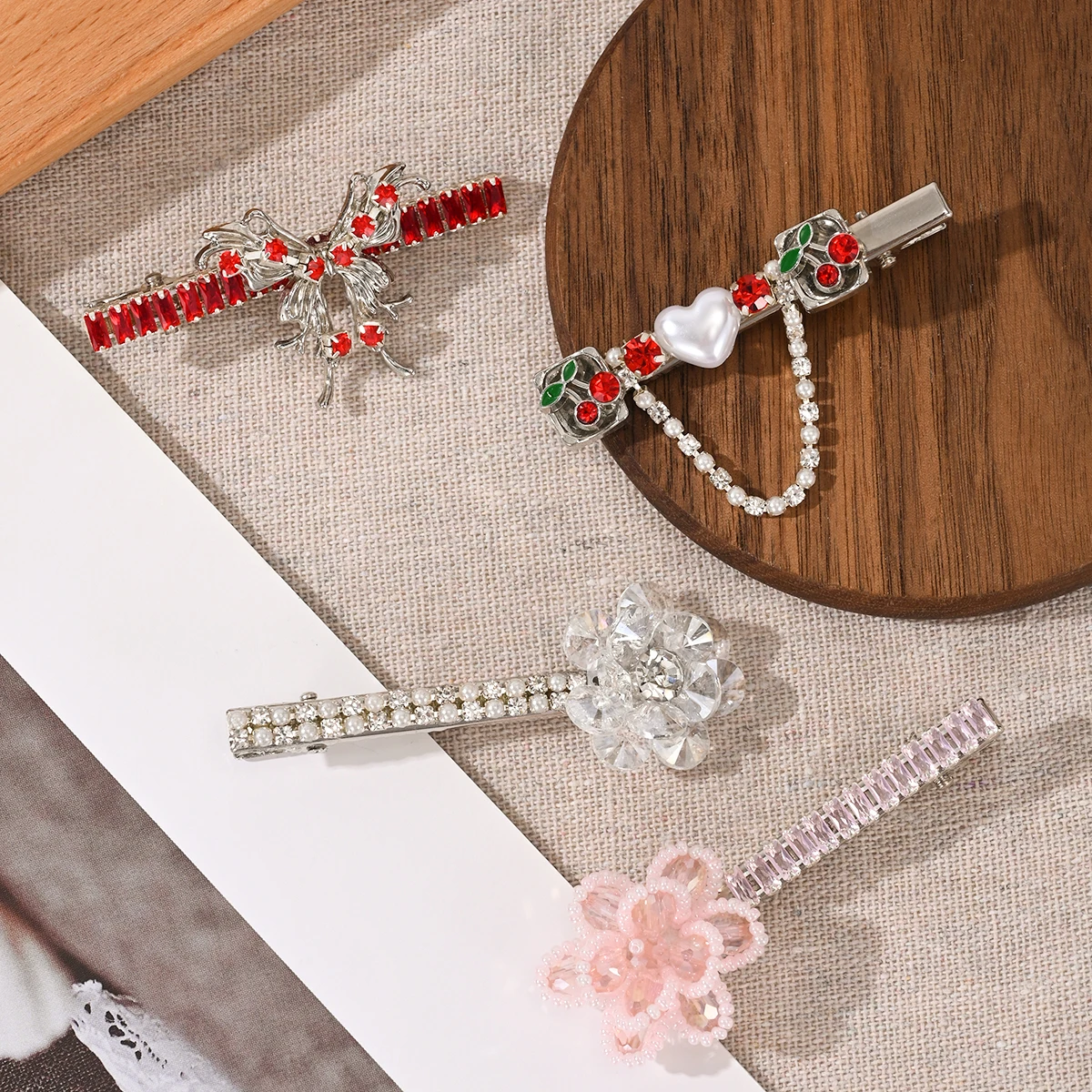 Mini Sparkle schöne Feng Shui Diamant Entenschnabel Clip Zinklegierung Haarspange, Damen Haarschmuck, geeignet für die Straße Image