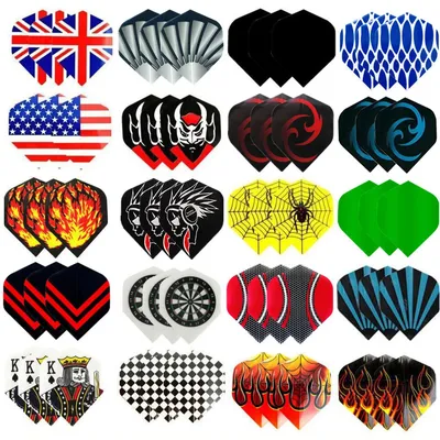 60/48/30PCS Coole Standard Dart Flights Schöne Darts Flight Dardos Feder Outdoor Flügel Schwanz Gemischt Muster Image