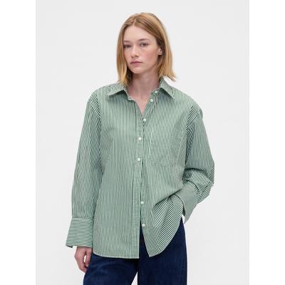 Gap Dark Green/White Stripe Poplin Big Shirt