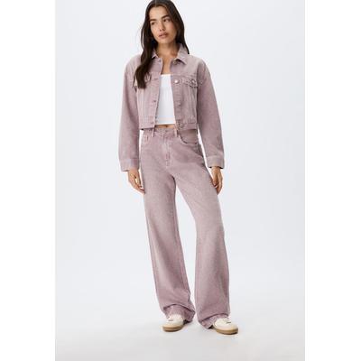 Stradivarius Shimmer denim jacket Lilac L