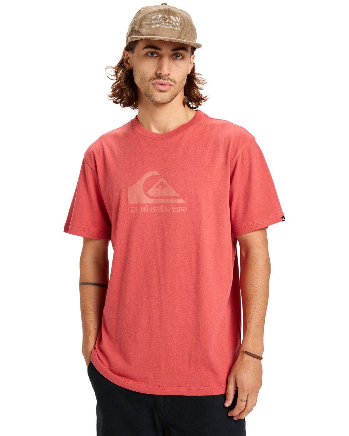 T-Shirt QUIKSILVER "Ev Comp Logo", Herren, Gr. L, rot (mineral rot), 70% Baumwolle, 30% Baumwolle, Shirts Image