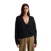 Cardigan MARC O'POLO "aus Schurwolle", Damen, Gr. XL, blau (deep night blau), Obermaterial: 100% Schurwolle, unifarben, casual, oversize, V-Ausschnitt, Langarm Rippbündchen, Strickjacken