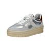 Sneaker TAMARIS "Tamaris Sneaker Leder/Synthetik", Damen, Gr. 40, silber, Leder, Synthetik, casual, Schuhe